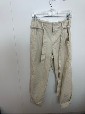 a new day Cream Cropped Utility Pants with Belt